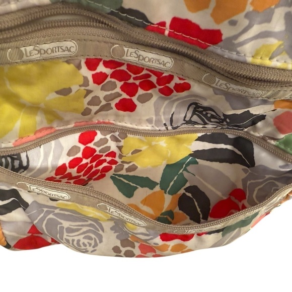 LeSportsac 3 Zip Crossbody bright Floral Nylon Swingpack - Picture 7 of 7